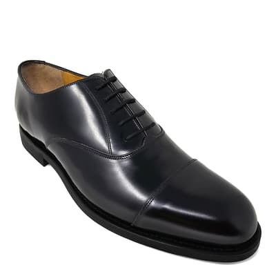 Black Leather Luton Oxford Shoe
