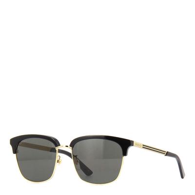 Men's Black & Gold Gucci Sunglasses 55mm