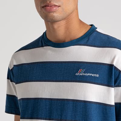 Blue/White Striped Denali Cotton T-Shirt