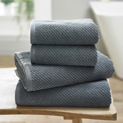 Bliss Essence Pair of Hand Towels, Carbon