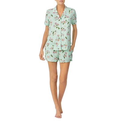 Green Floral Short Pyjama Set