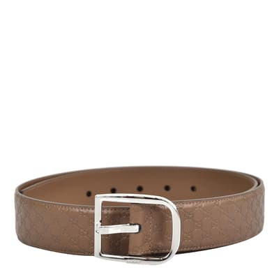 Brown Men's Gucci Leather GG Embossed Belt