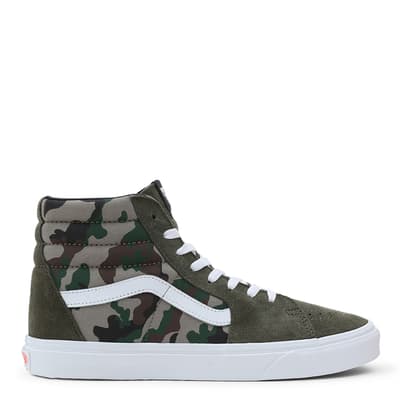 Unisex Green Camouflage UA SK8 High Top Trainers