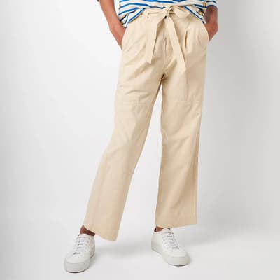 Ecru Talia Cotton Cargo Trousers
