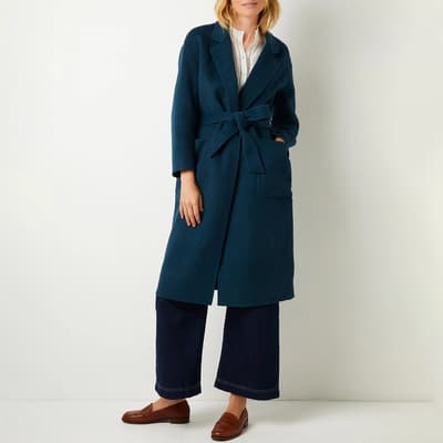 Navy Diane Double Faced Belted Coat