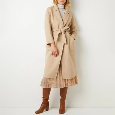 Beige Diane Double Faced Belted Coat
