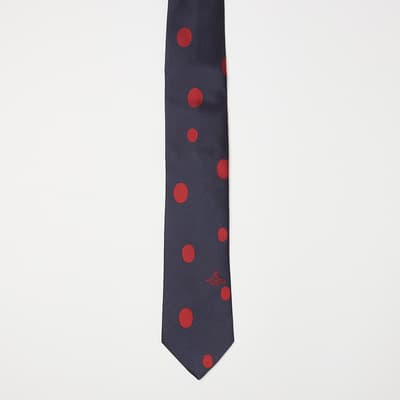 Navy Blue Mickey Dot Jacquard Tie