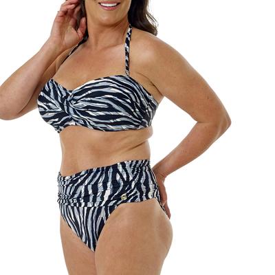Multi Zebra Savanna Gathered Fold Over Brief