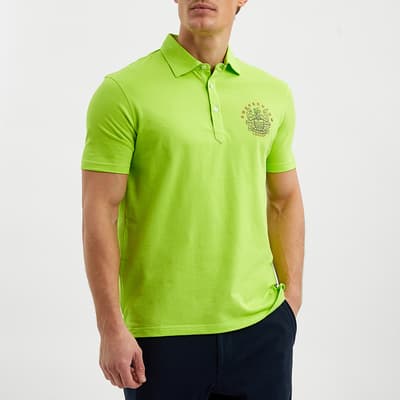 Lime Chest Logo Stretch Cotton Polo Shirt