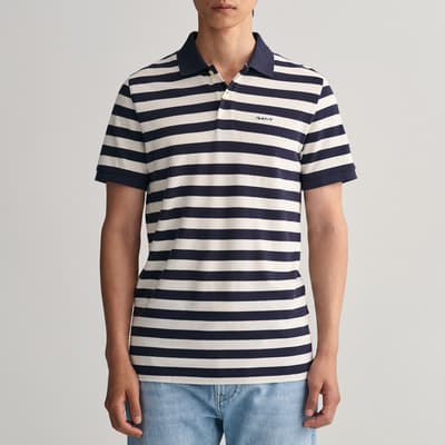 Black/White Stripe Short Sleeve Polo Shirt