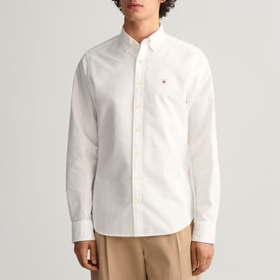 White Oxford Slim Fit Cotton Shirt