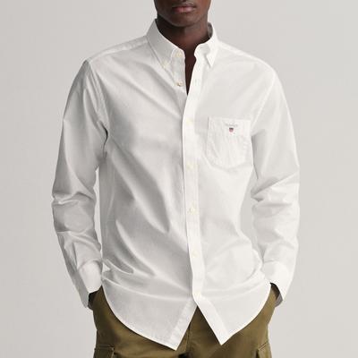 White Regular Broadcloth Cotton Shirt
