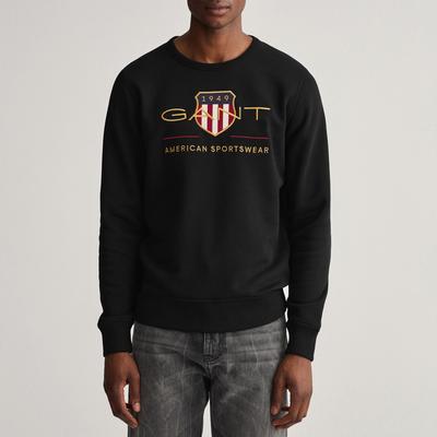 Black Shield Logo Cotton Blend Sweatshirt