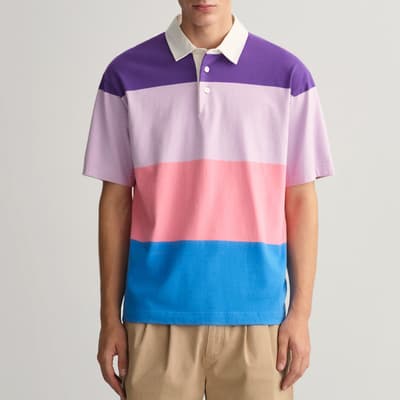 Purple/Multi Retro Block Stripe Polo Shirt