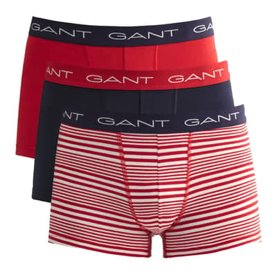 Red Stripe 3 Pack Cotton Blend Boxers