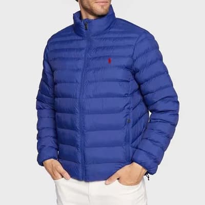 Blue Quilted Packable Coat