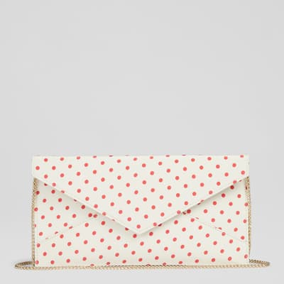 Ivory Red Kendall Clutch