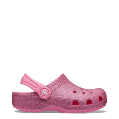 Younger Kid's Pink Glitter Classic Clog