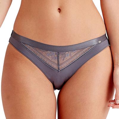 Grey Botanical Lace Brief