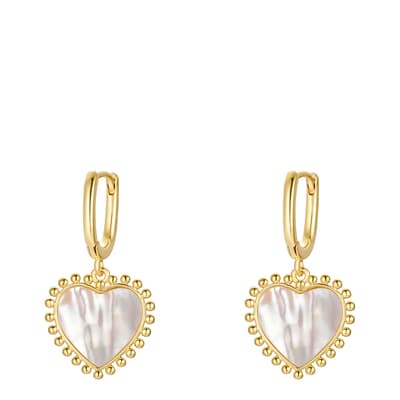 18K Gold Plated Pearly Heart Earrings