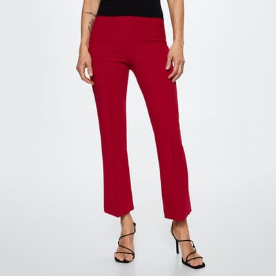 Red Flare Crop Trousers