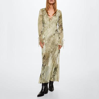 Ecru Snake Print Dress