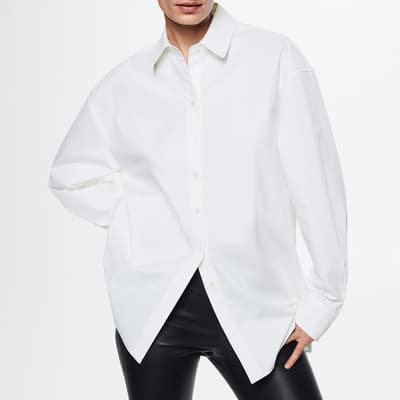 Ecru Oversized Cotton Shirt