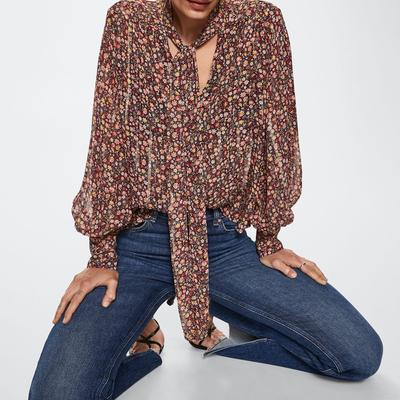 Multi Bow Printed Blouse