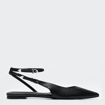 Black Tada Pointed Flat Shoes