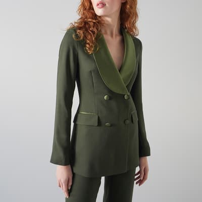 Green Jagger Double Breasted Blazer