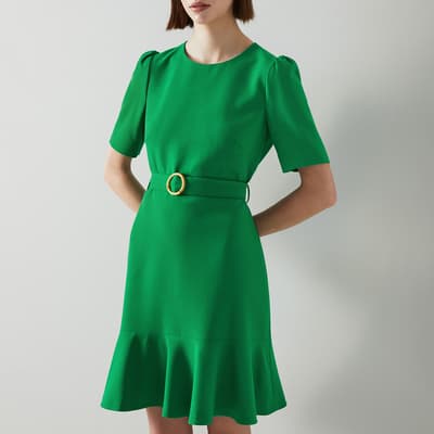 Green Eliza Belted Mini Dress