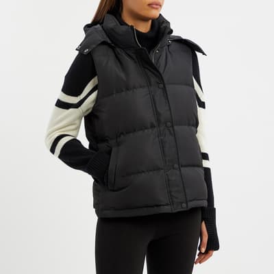 Black Feather & Down Puffer Gilet