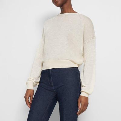 Cream Volume Linen Blend Jumper