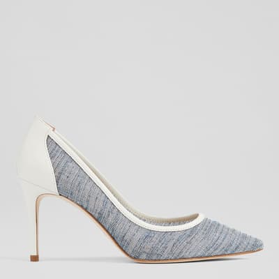 Navy Meagan Detailed Court Shoes