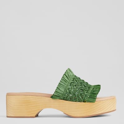Green Janae Platform Sandals