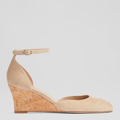 Beige Bre Cork Wedged Shoes