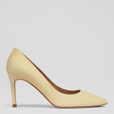 Yellow Floret Leather Court Shoes