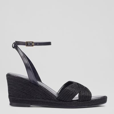 Black Santana Wedge Heeled Sandals