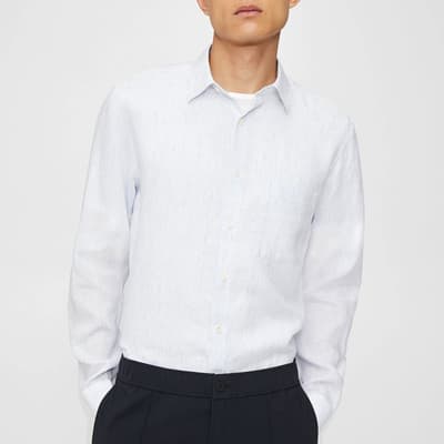 White Irving Long Sleeve Linen Shirt