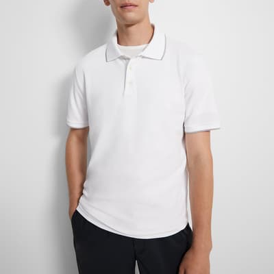 White Precise Cotton Blend Polo Shirt