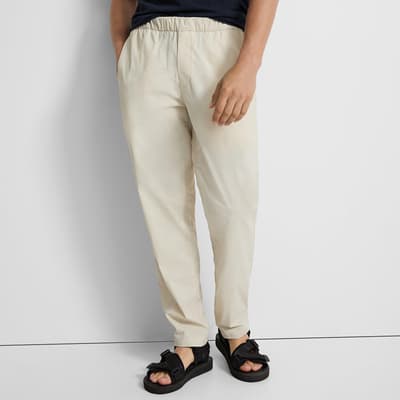 Beige Curtis Straight Trousers