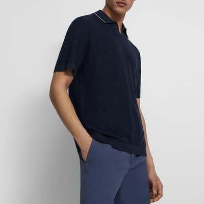Black Birke Short Sleeve Linen Blend Polo Shirt