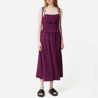 Purple Crinkle Jersey Strap Dress