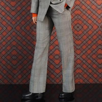Black/White British Check Hale Trousers