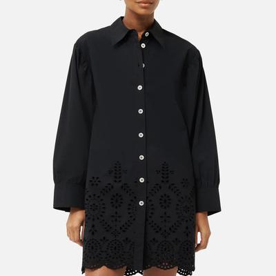 Black Broderie Cotton Shirt