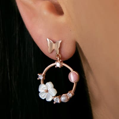 Rose Gold Silver Earring