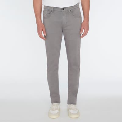 Grey Tapered  Stretch Jeans