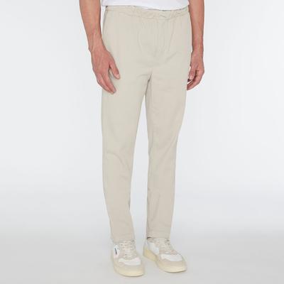 Beige Straight Cotton Blend Chinos