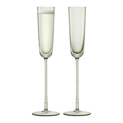 Champagne Theatre Champagne Flute 120ml Braid/Smoke Grey, Set of 2