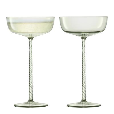 Champagne Theatre Champagne Saucer 190ml Braid/Smoke Grey, Set of 2